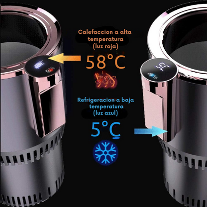 Taza Inteligente 2 en 1 PORTATIL, pantalla LED, TACTIL refrigera y calienta las bebidas