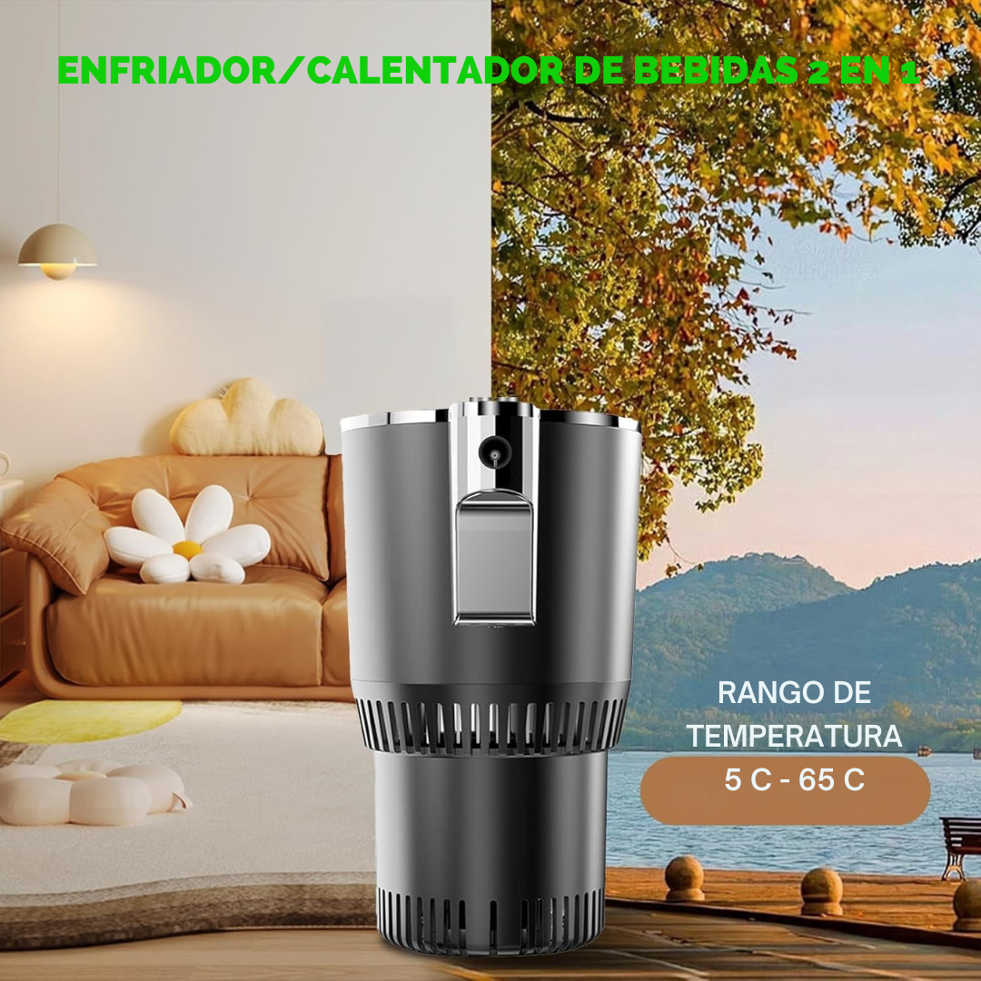 Taza Inteligente 2 en 1 PORTATIL, pantalla LED, TACTIL refrigera y calienta las bebidas
