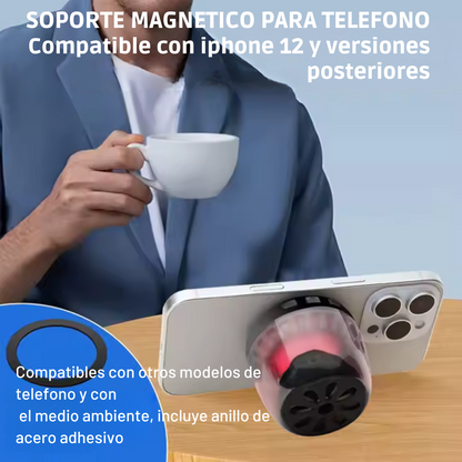 Mini altavoces inalámbricos Bluetooth RGB Luz Portátil soporte de teléfono magnético Bluetooth altavoz tendencias