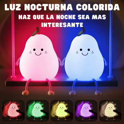 Luz De noche para niños, Linda lámpara De pera De guardería De silicona, recargable Lampara Led De Noche Fruta De Pera
