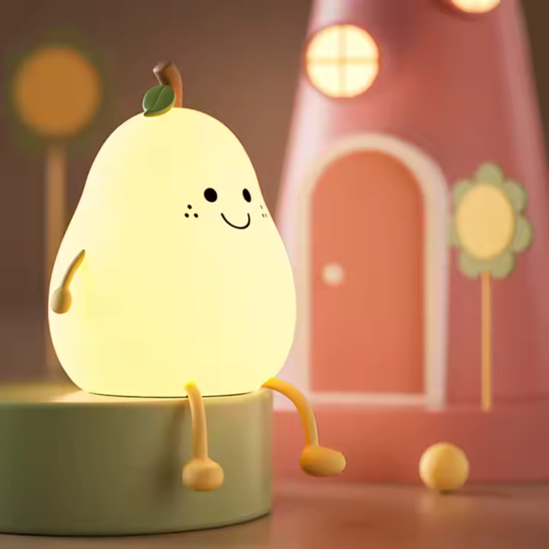 Luz De noche para niños, Linda lámpara De pera De guardería De silicona, recargable Lampara Led De Noche Fruta De Pera