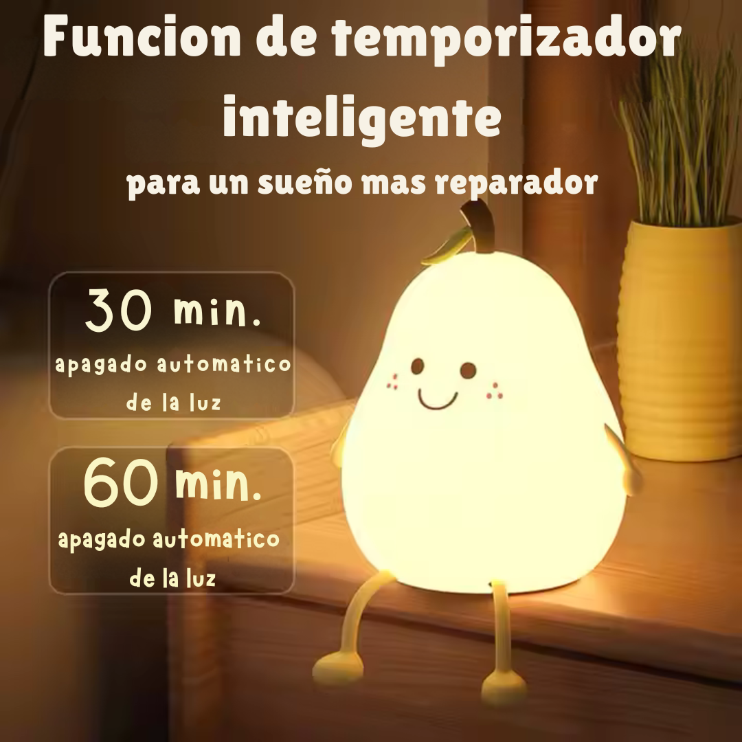 Luz De noche para niños, Linda lámpara De pera De guardería De silicona, recargable Lampara Led De Noche Fruta De Pera