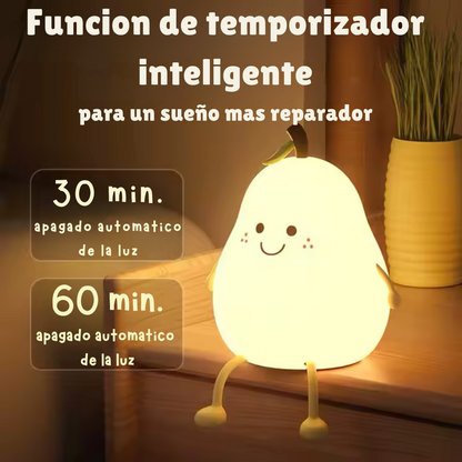 Luz De noche para niños, Linda lámpara De pera De guardería De silicona, recargable Lampara Led De Noche Fruta De Pera